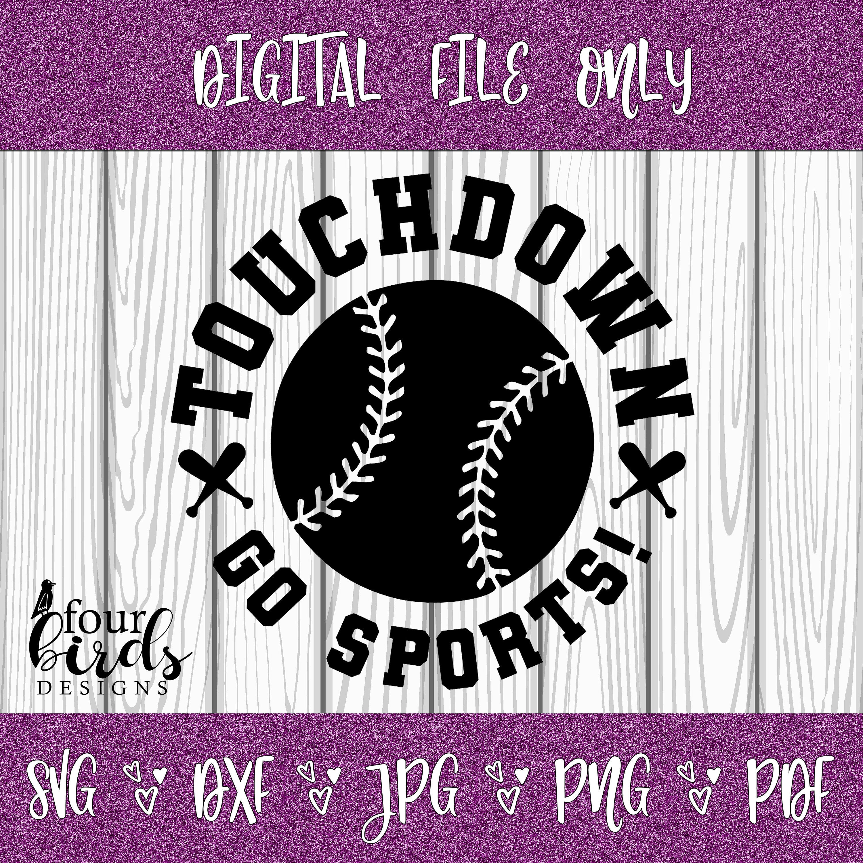 Touchdown Baseball Football Funny Digital File for Silhouette and ...