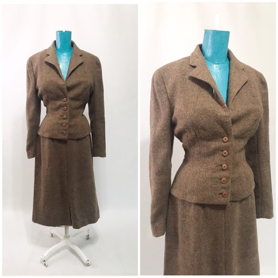 Desk Set | 1940s Prim and Proper Brown Wool Dress