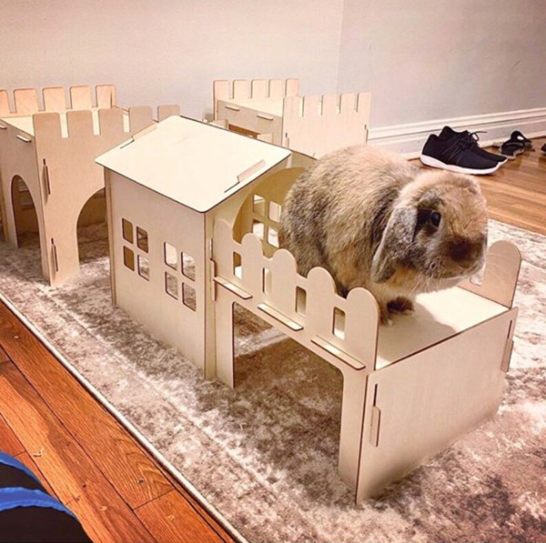 Wooden Rabbit House Hideout Hideaway Fort Etsy