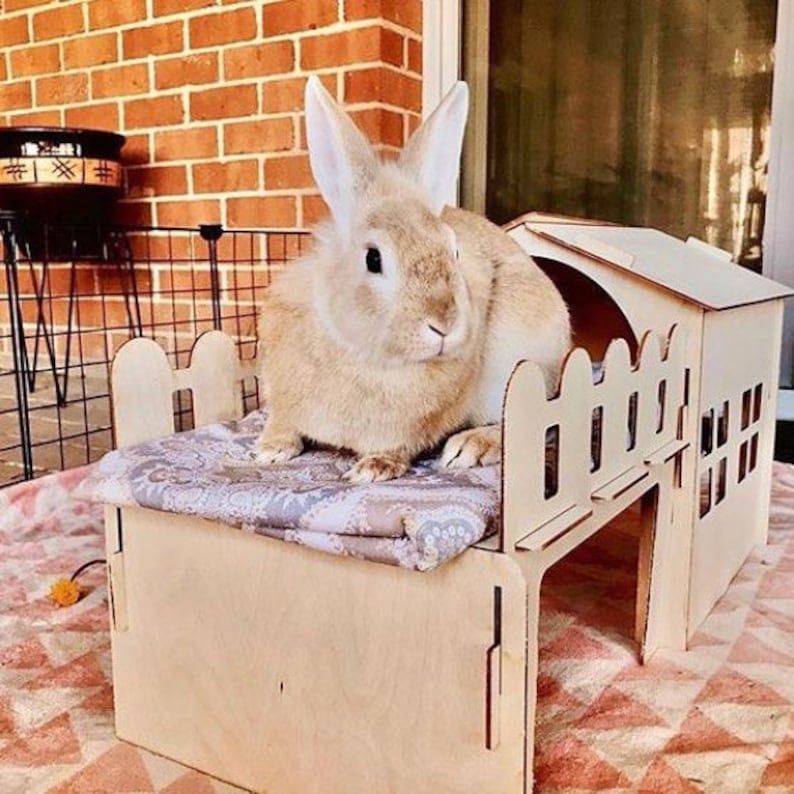Wooden Rabbit House Hideout Hideaway Fort Etsy