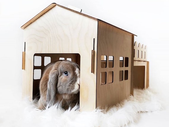 Wooden Rabbit House Hideout Hideaway 