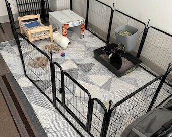 Tokihut Washable Non-Slip Pet Playpen Xpen Floor Mat Rug Playmat for Dogs, Kittens, Rabbits