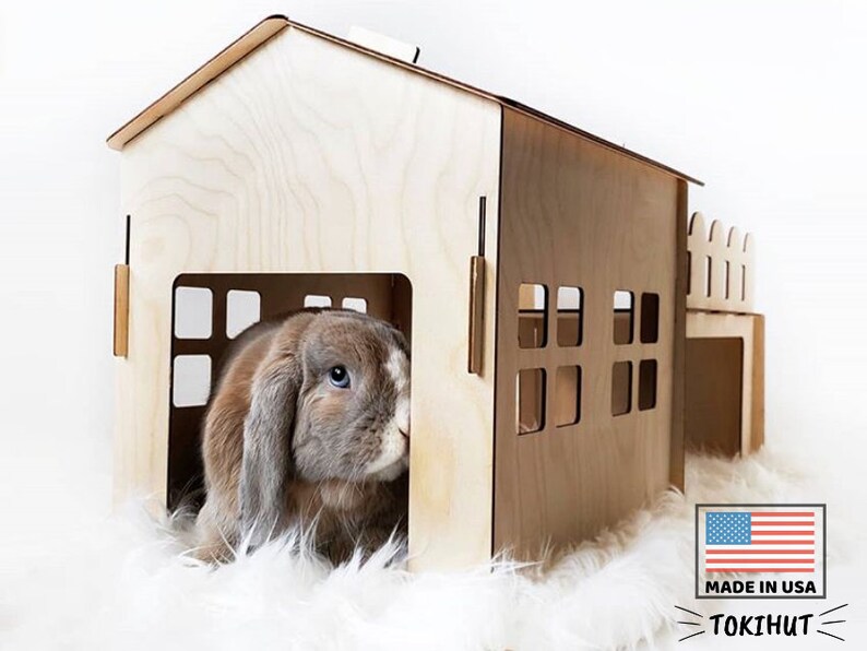 Wooden Rabbit House Hideout Hideaway Fort Etsy