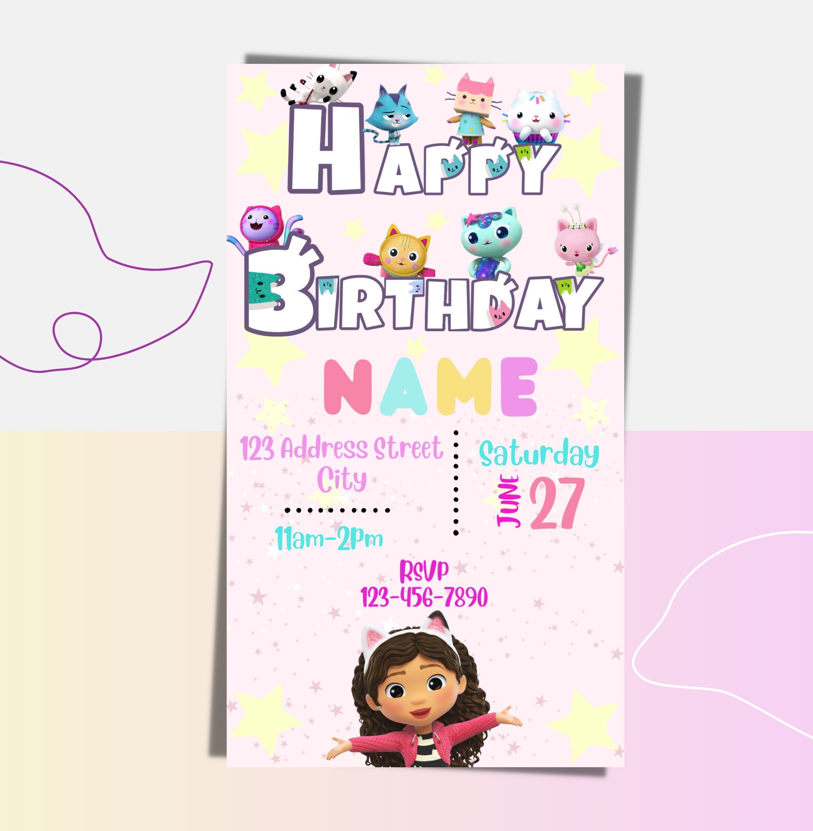 Gabby Dollhouse Invitation Invitation Templates Etsy