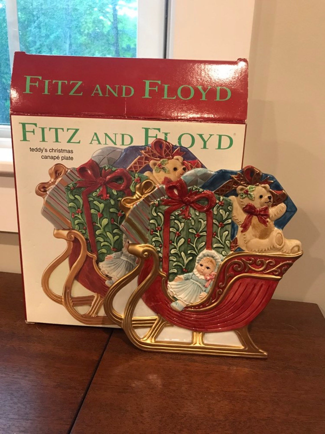 Fitz and Floyd Christmas plate Etsy