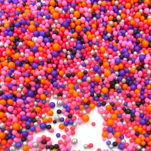 Sprinkle Mix Bright Halloween Bits Sprinkle Mix -- Halloween Sprinkles Hot Pink Purple Sprinkles Orange Sprinkles Black Girly Halloween