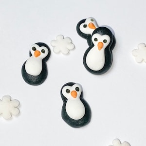 Royal Icing Penguin Mini -- Winter Snowflakes Christmas Penguin Themed Party Birthday Party Cake Pop Add Ons Sprinkle Mixes Cupcake Top