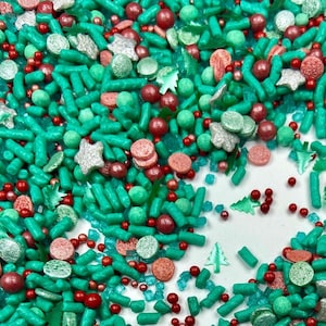 Sprinkle Mix Glitter Trees Sprinkle Mix -- Winter Holidays Sprinkle Mix Light Green Sprinkles Glitter Sprinkle Green Tree Christmas Sprinkle