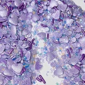 Lovely Lavender Sprinkle Mix -- Wedding Shower Sprinkle Mix Birthday Sprinkle Mix Purple Heart Sprinkles Pearlescent Sugar Crystals Jimmies