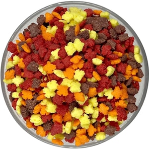 Sprinkles Fall Leaf Sprinkles -- Thanksgiving Edible Sprinkles Yellow Brown Orange Red Leaves Sprinkles Jimmies Crunchy Confetti