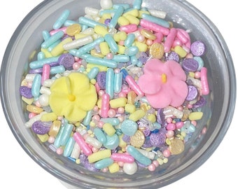 Sprinkle Mix Forget Me Nots Sprinkle Mix -- Bridal Shower Sprinkle Mix Summer Sprinkle Mix Spring Sprinkles Blue Pink Yellow Purple Jimmies