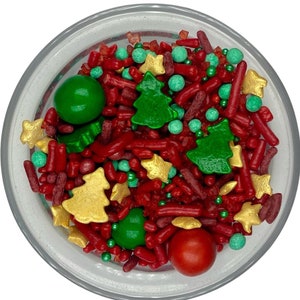 Sprinkle Mix Trees that Sparkle Sprinkle Mix -- Winter Holidays Sprinkle Mix Red Green Christmas Sprinkles Jimmies Gold Trees Green Trees