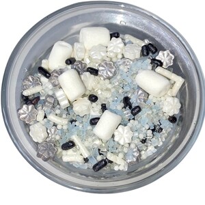 Sprinkle Mix Fluffy Snowflakes Sprinkle Mix -- Silver White Winter Holiday Christmas Sprinkles Jimmies Edible Christmas Sprinkles