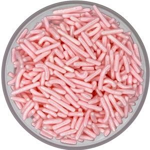 Jimmies Sprinkles C Light Pink Shimmer Jimmie Sprinkles -- Edible Soft Pink Pearl Pastel Rose Pink Sprinkles Jimmies Crunchy Confetti F