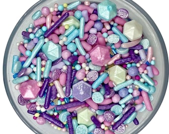 Pearlized Gemstones Sprinkle Mix -- Baby Shower Sprinkle Mix Summer Sprinkle Mix Gems Pink Purple Blue Stones Princess Party Pretty Cute