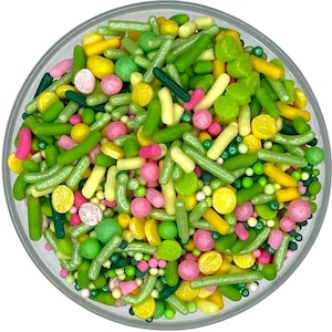Sprinkle Mix Pickle Party Sprinkle Mix -- Lime Green Sprinkles Pink Sprinkles Yellow Pickles Birthday Baby Birthday Party Bridal Showers