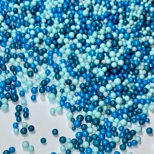 Sprinkle Mix Sea of Blue Sprinkle Mix -- Summer Baby Shower Sprinkle Mix Blue Teal Light Blue Nonpareils Sprinkles Ocean Sea Birthday Party