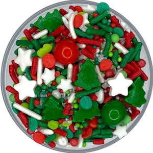 Sprinkle Mix Christmas Star Sprinkle Mix -- Edible Winter Holidays Sprinkle Green Tree White Sprinkle Star Sprinkles Christmas Red Sprinkles
