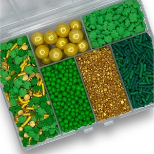 Kits Sprinkle Baby Shamrocks Assortment Kit -- St. Patrick&#39;s Day Sprinkle Mix Green Gold Irish Dark Green Shamrocks March Luck Sprinkle Kit