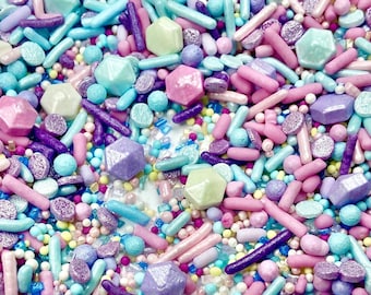 Sprinkle Mix Pearlized Gemstones Sprinkle Mix -- Edible Baby Shower Sprinkle Mix Summer Sprinkle Mix Gems Pink Purple Blue Princess Party