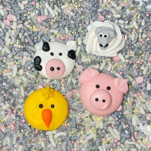 Sprinkle Mix Baby Farm Animals Sprinkle Mix -- Baby Shower Animals Cow Pig Chicken Chick Sheep Lamb Grey Sprinkles Yellow Sprinkles Baby
