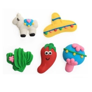 Royal Icing Fiesta Party -- Maraca Sombrero Lama Cactus Peper Royal Icing Transfers Cinco De Mayo Party Mexican Fiesta Party