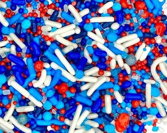 Sprinkle Mix Blue with a Touch of Red Sprinkle Mix