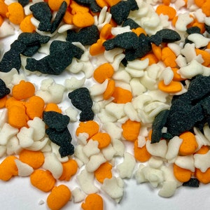 Sprinkle Mix Pumpkins, Ghosts and Cats Sprinkle Mix -- Edible Black Cat Sprinkles Pumpkin Sprinkles Boo Halloween Sprinkles Orange Black