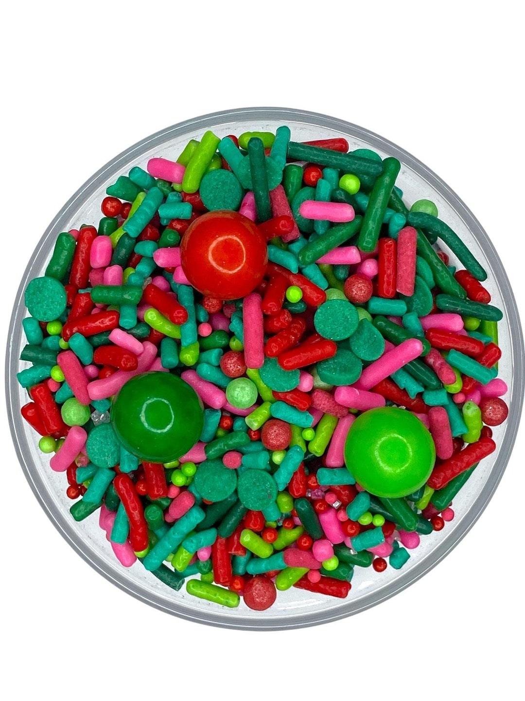 Merry Christmas Sprinkle Mix Edible Winter Holidays Sprinkle Red Dark ...