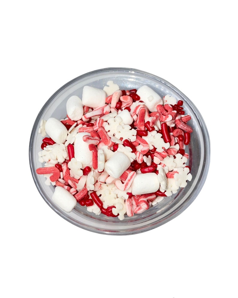 Hot Cocoa Topper Mix Winter Holidays Sprinkle Mix Red Green image 1