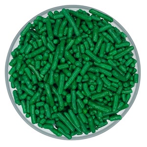 Jimmies Sprinkles K Primary Green Jimmies Sprinkles -- Edible Light Dark Green Sprinkles Jimmies Crunchy Confetti SF