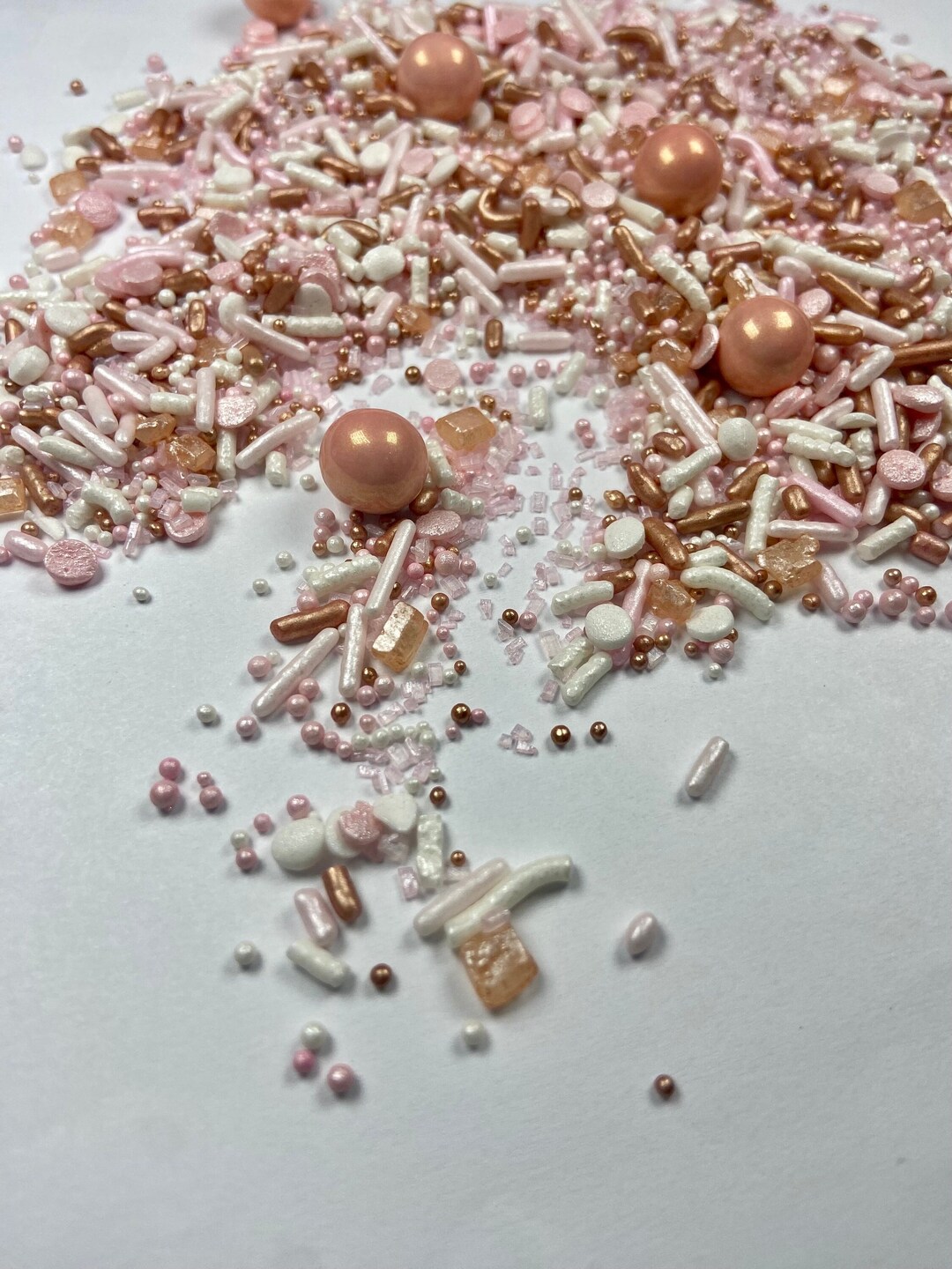 Blush and Rose Gold Sprinkle Mix Baby Shower Sprinkles Wedding Shower