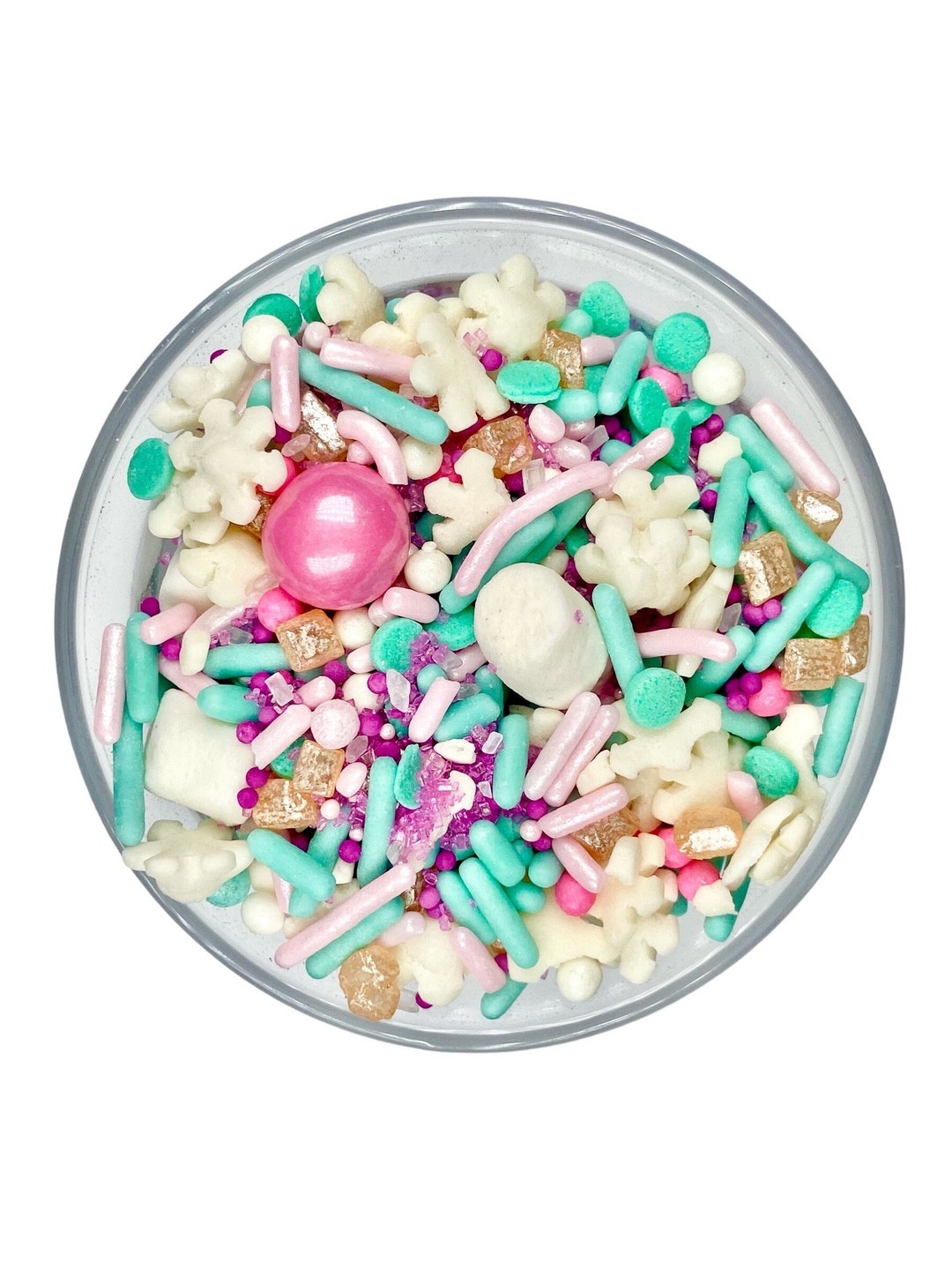 Snowflake Mixes Jolly Snowflakes Sprinkle Mix Winter Holidays Sprinkle Mix Pink Teal ...