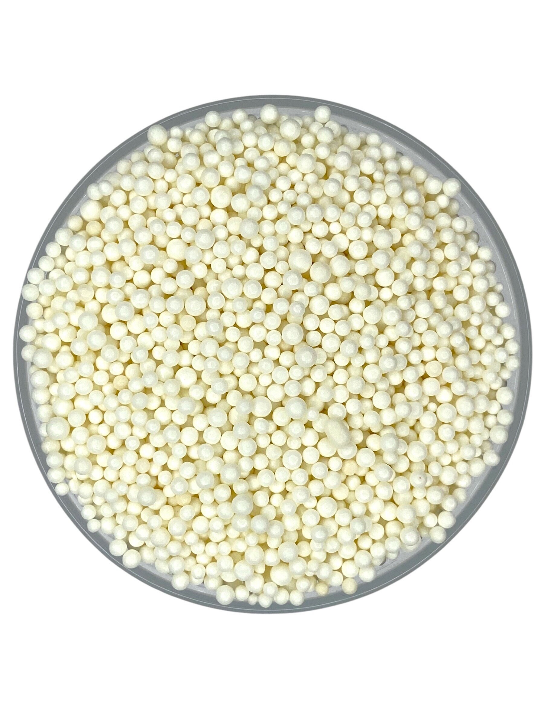 Nonpareils S White Sprinkles -- Solid White Matte Konfetti Schimmer Perle Quin Confetti F