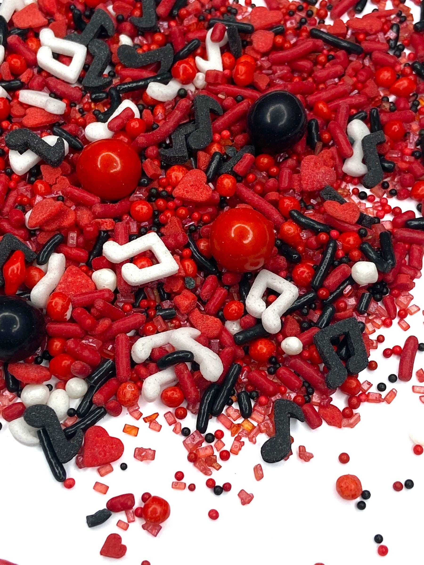 Sprinkle Mix Feeling 22 Sprinkle Mix -- Birthday Party Taylor Red Sprinkles Black Sprinkles Musical Notes Heart Sprinkles Broken Heart