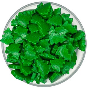 Sprinkles Christmas Trees Green Sprinkles -- Christmas Holiday Winter Holiday Trees Holiday Christmas Sprinkles Holiday Party Decorations