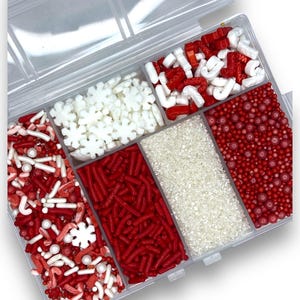 Kits Sprinkle Candy Cane Sortiment Kit - Rote und Weiße Zuckerstange Sprinkles Pepermint Flavoured Nonpareils Perlen Zuckerkristalle