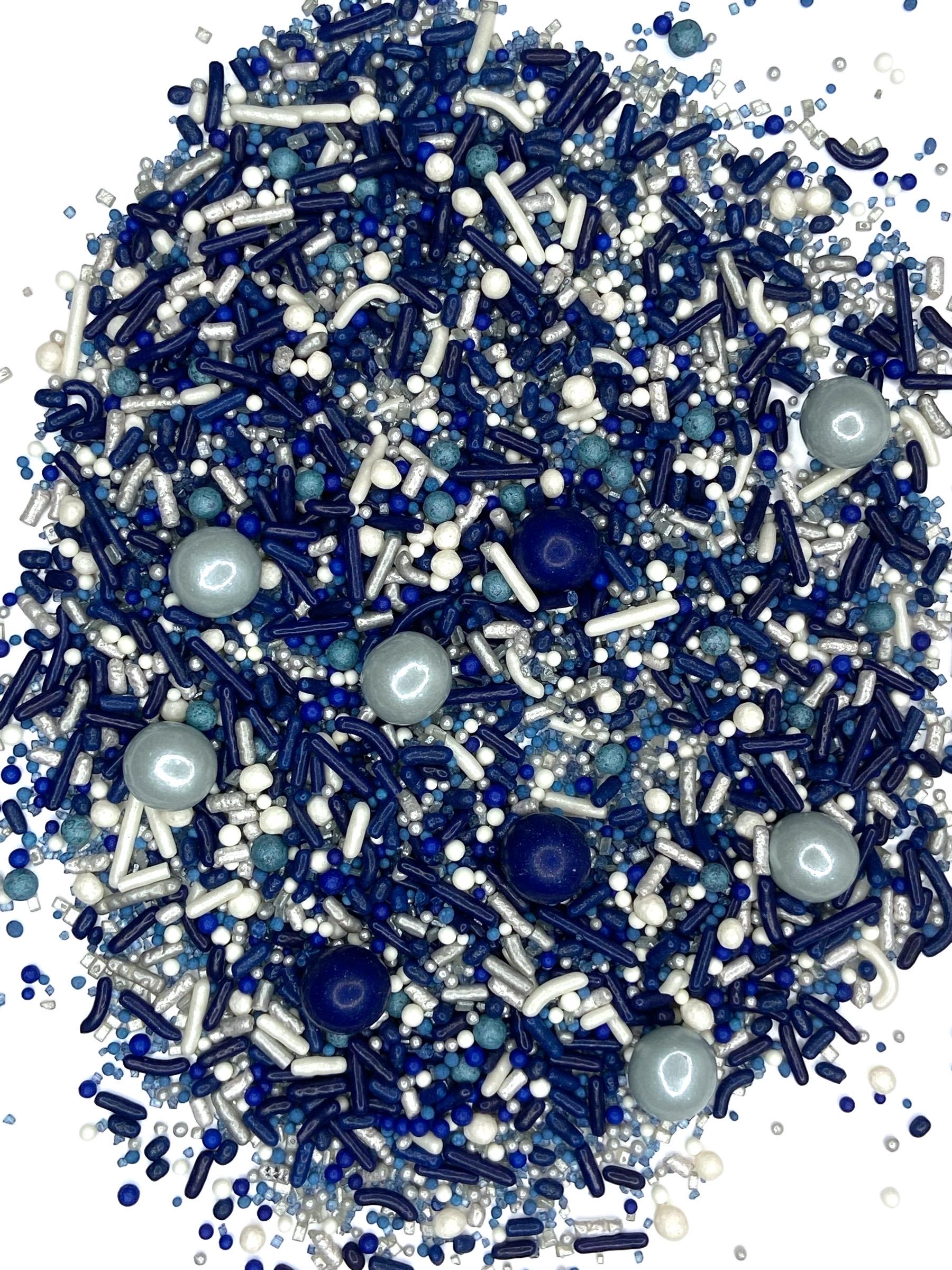 Slivergradient Sprinkle Sprinkle Mix Navy and Silver Sprinkle Mix - Etsy