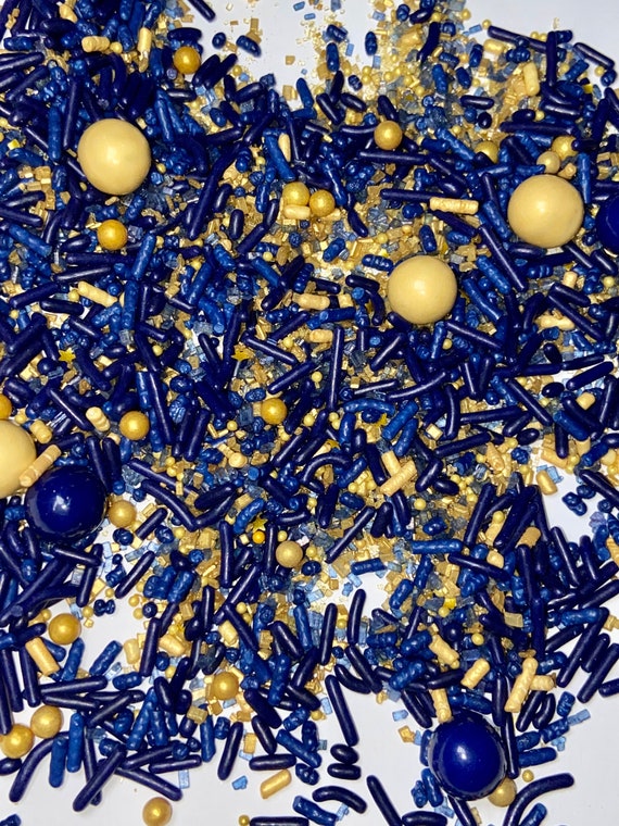 Starry Night Sprinkle Mix Star Night Navy Gold Birthday Dark Blue Navy  Sprinkles Gold Sprinkles Edible Star Glitter Astrological Sprinkle 