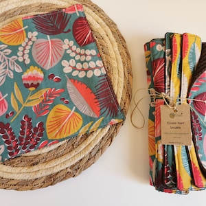 Zero waste washable wipe - in absorbent oeko-tex cotton - Autumn Leaves