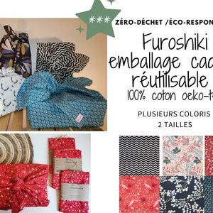 Furoshiki Zero Waste gift wrapping several colors / washable / replaces gift wrapping / reusable / 100% Oeko-tex cotton / image 1