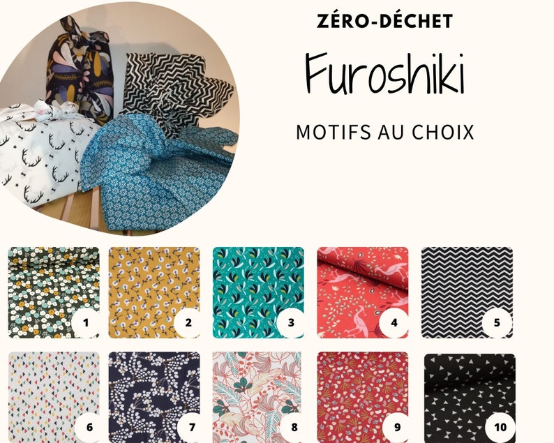 Furoshiki Zero Waste gift wrapping several colors / washable / replaces gift wrapping / reusable / 100% Oeko-tex cotton / image 2