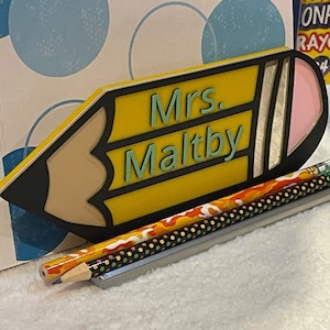 3D Printed School Pencil Nameplate