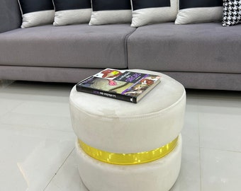 taburete puf moderno otomano de terciopelo