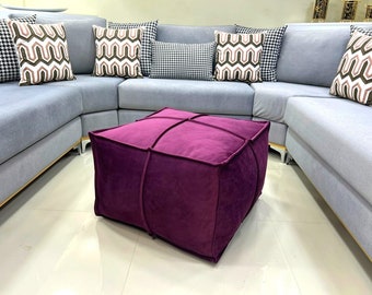 Luxury Square velvet Ottoman pouf - velvet Ottoman - Pouf Ottoman, Floor Seating, Footrest, Velvet Pouf , coffee table handmade , home decor