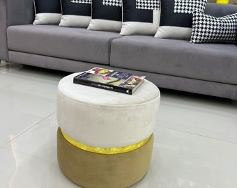 taburete puf moderno otomano de terciopelo