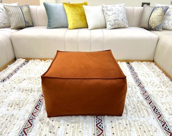 Luxury Square velvet Ottoman pouf - velvet Ottoman - Pouf Ottoman, Floor Seating, Footrest, Velvet Pouf , coffee table handmade , home decor