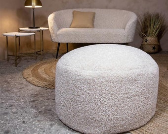 Loop ottoman pouf, teddy stool, coffee table, Floor cushion pouf