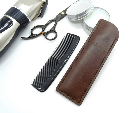 Men s Grooming Comb Sheath Man s Hair Care Leather Comb Case