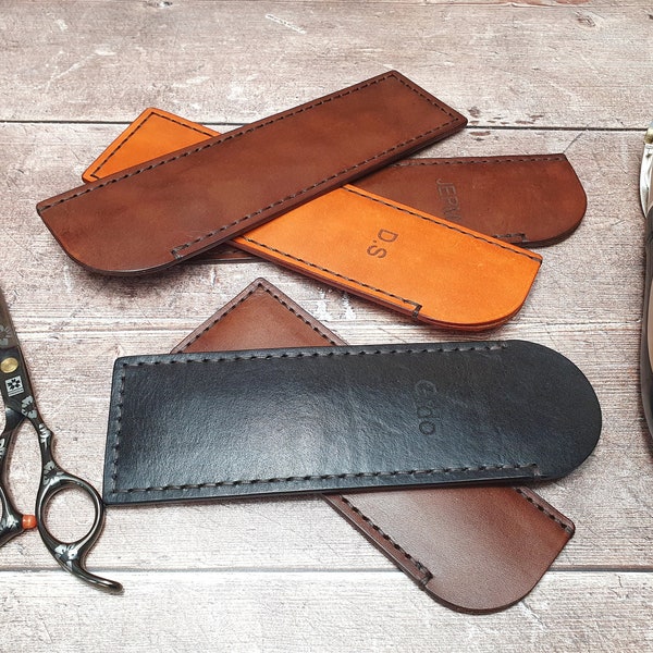Personalised Leather Hair Comb Sheath, Grooming Gift for Him, Handmade Leather Comb Case, Beard Accessory, Comb Sleeve, Various sizes